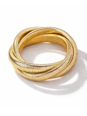 New! Gold Coil Intertwined Bracelet NWOT